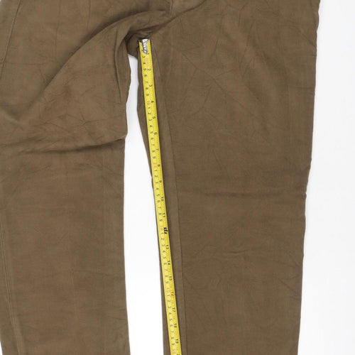 M&S Men’s Brown 34in Regular Fit Cotton Chino Trousers 34/31 New