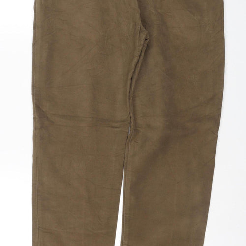 M&S Men’s Brown 34in Regular Fit Cotton Chino Trousers 34/31 New