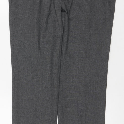 Marks & Spencer Men Grey 32/29 Skinny Herringbone Dress Trousers