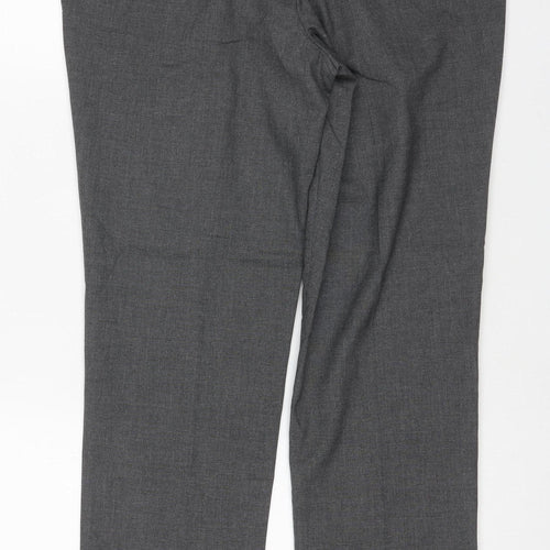 Marks & Spencer Men Grey 32/29 Skinny Herringbone Dress Trousers