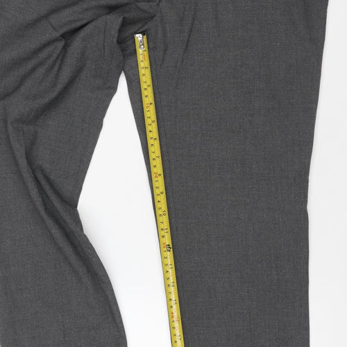 Marks & Spencer Men Grey 32/29 Skinny Herringbone Dress Trousers