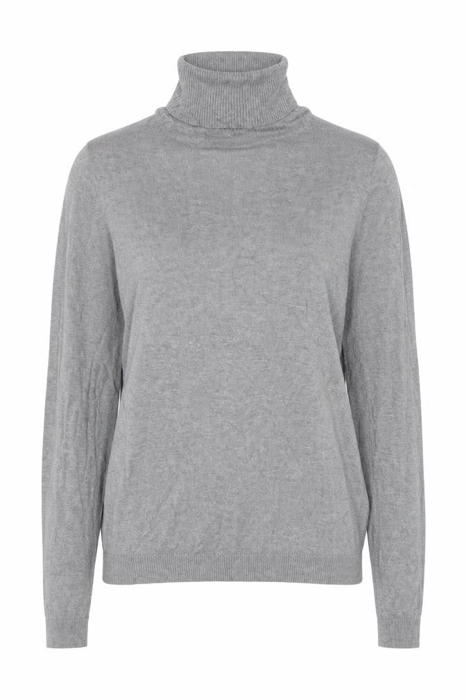 Mango Women Grey UK 10 Roll Neck Fine Knit Long Sleeve Jumper