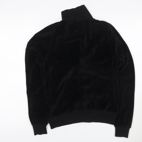 Elle Sport Women's Black UK 12 Velour Full Zip High Neck Sweatshirt
