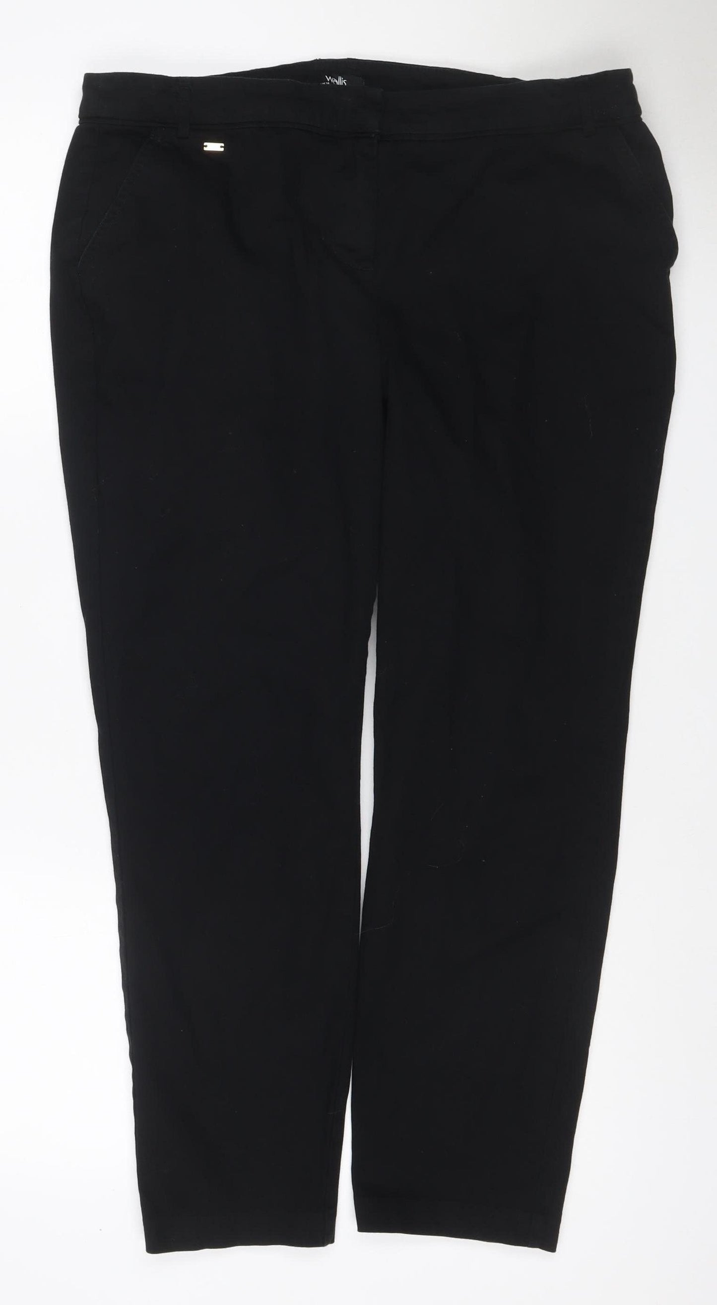 Wallis Women’s Black UK 16 Straight Leg Tailored Trousers Pockets
