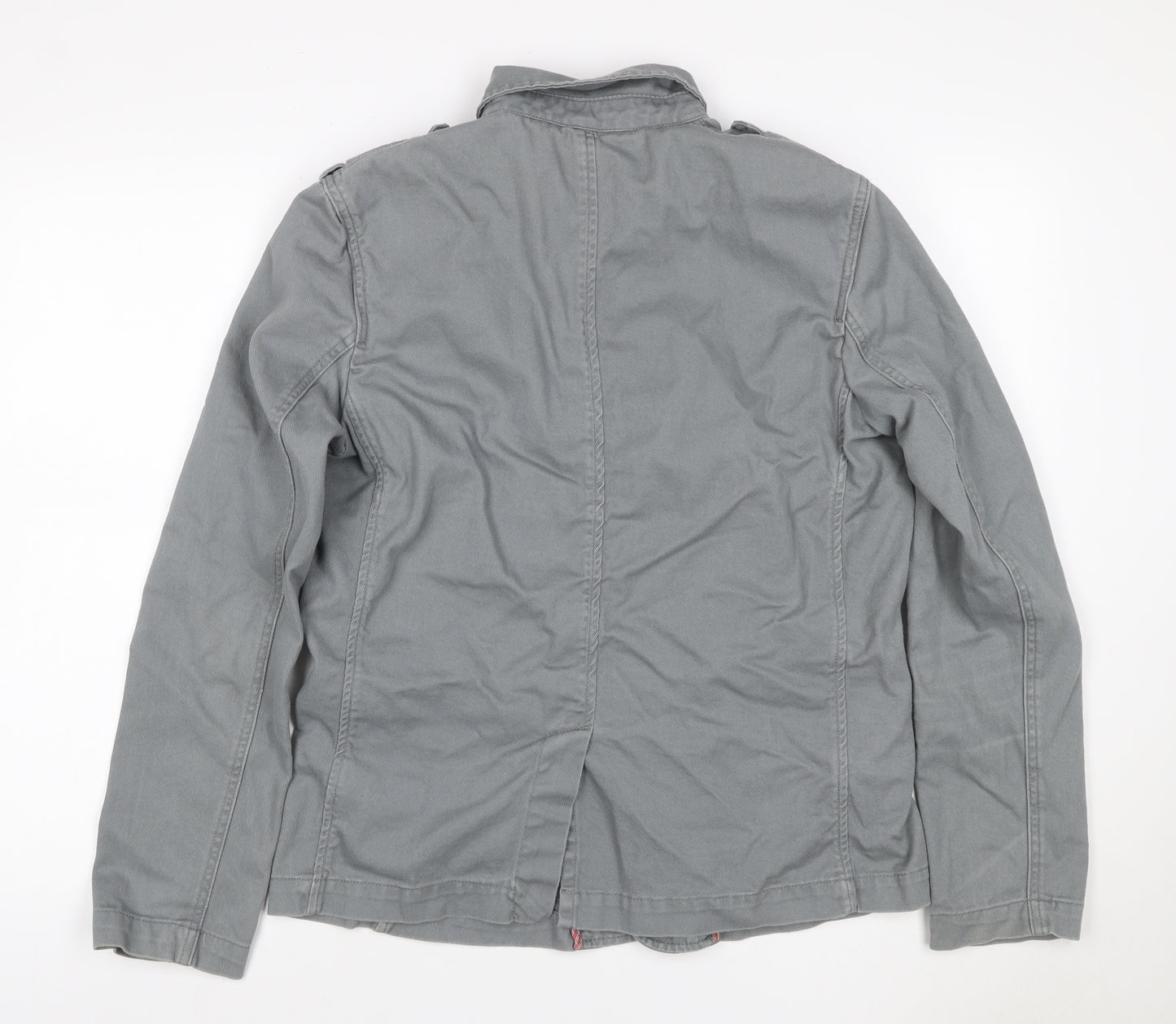 Firetrap Men’s Grey M Military Cotton Twill Button Jacket