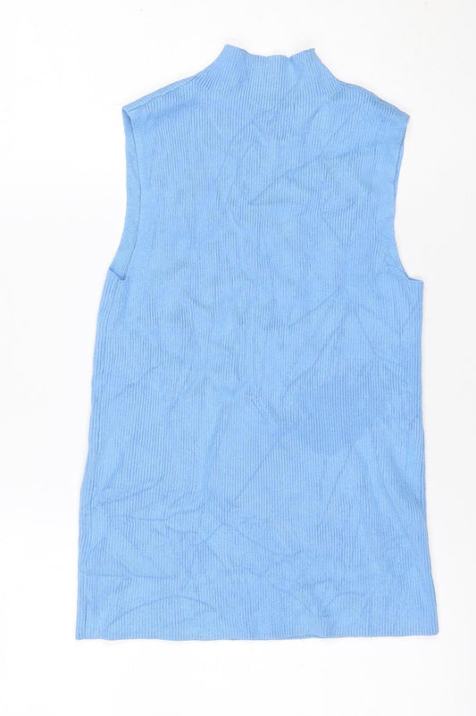 Marks and Spencer Women Blue Size 12 Ribbed Knit Tank Top
