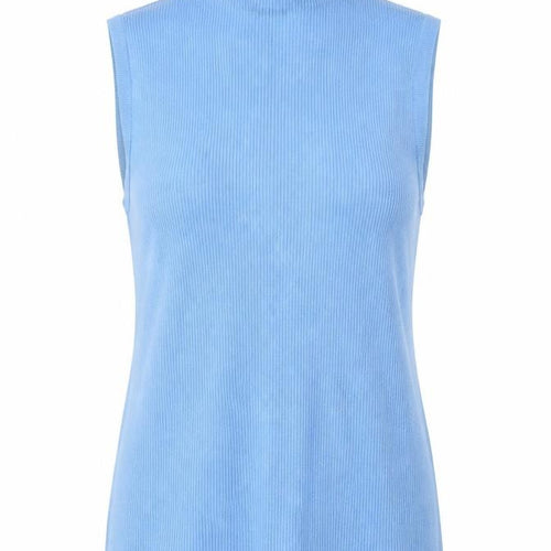 Marks and Spencer Women Blue Size 12 Ribbed Knit Tank Top