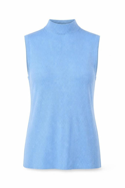 Marks and Spencer Women Blue Size 12 Ribbed Knit Tank Top