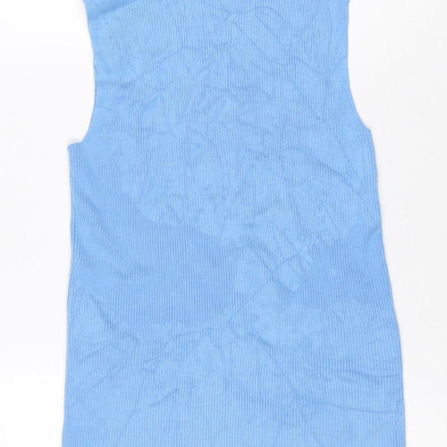 Marks and Spencer Women Blue Size 12 Ribbed Knit Tank Top