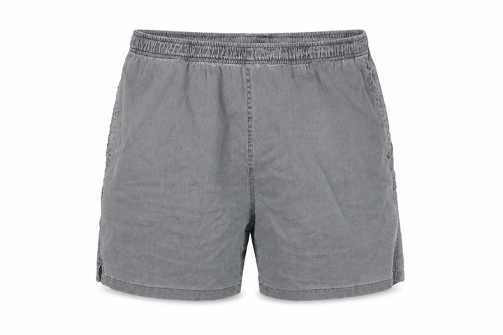 Front view of Toby Leeg Men's Grey XL Cotton Elastic Waist Casual Shorts