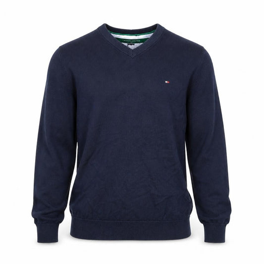 Tommy Hilfiger Men’s Blue XS V-Neck Cotton Golf Pullover Jumper
