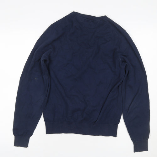 Tommy Hilfiger Men’s Blue XS V-Neck Cotton Golf Pullover Jumper