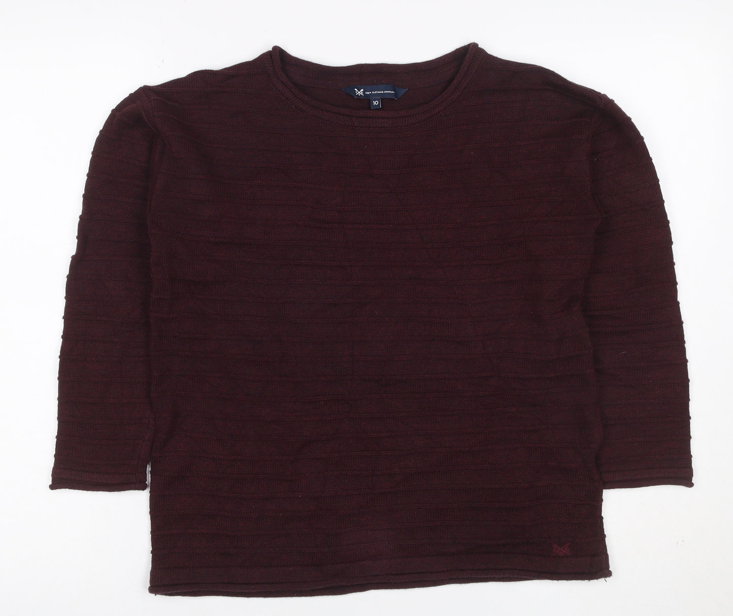 Crew Clothing Company Women Brown Striped Knit Jumper UK 10