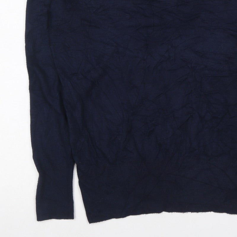 Betty Barclay Women Blue UK 14 Roll Neck Long Sleeve Knit Jumper