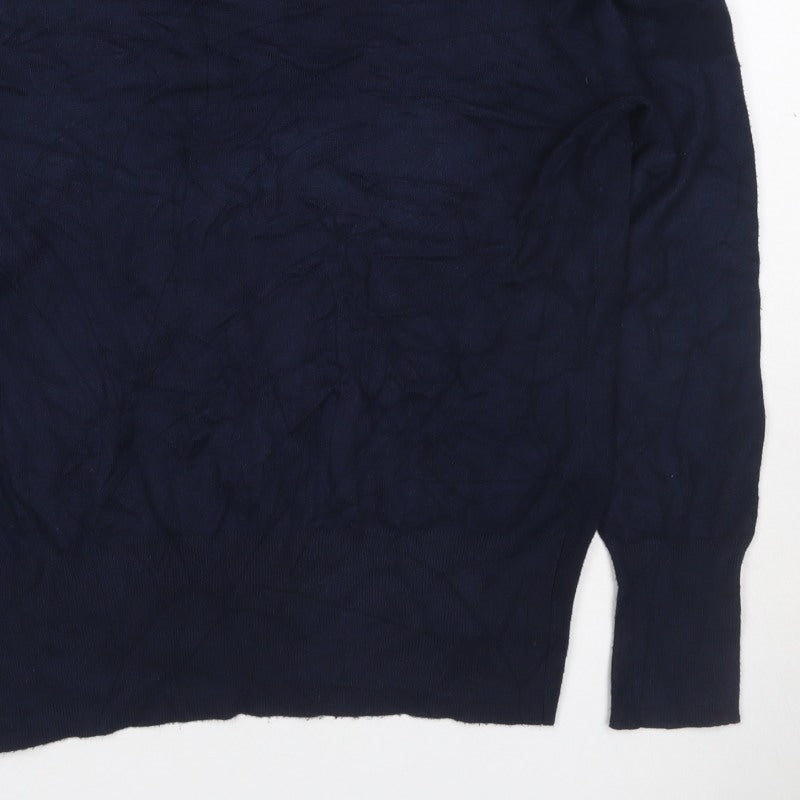 Betty Barclay Women Blue UK 14 Roll Neck Long Sleeve Knit Jumper