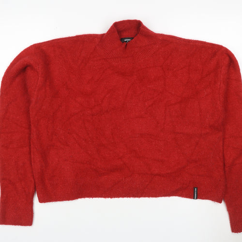 Superdry Women’s Red UK 12 Roll Neck Wool Blend Knit Jumper