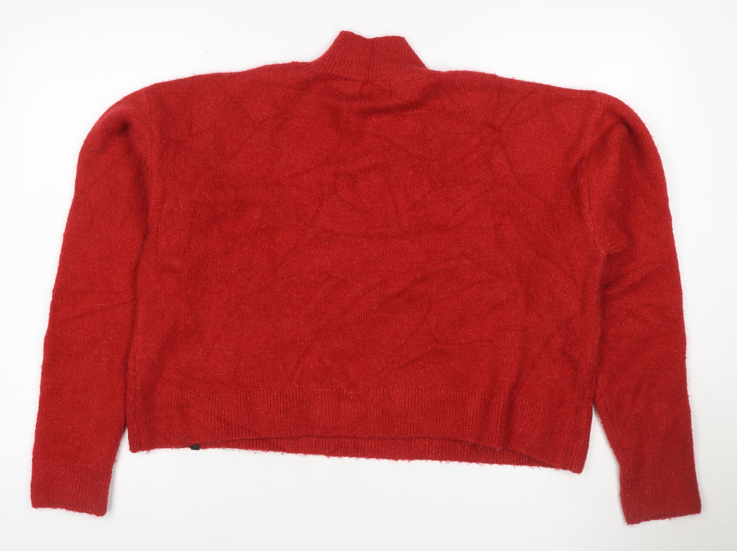 Superdry Women’s Red UK 12 Roll Neck Wool Blend Knit Jumper