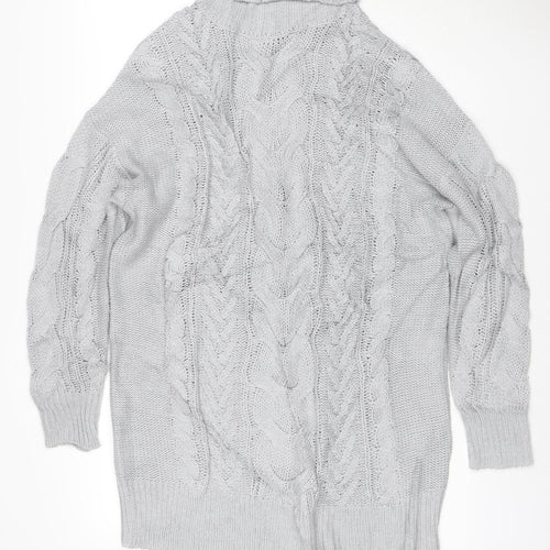 Ooh! Baby Women Grey M Cable Knit Roll Neck Chunky Pullover Jumper