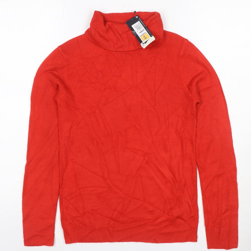 Marks & Spencer Women Red Cashmere Roll Neck Pullover Jumper UK 6
