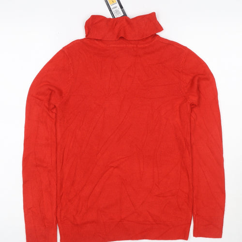Marks & Spencer Women Red Cashmere Roll Neck Pullover Jumper UK 6