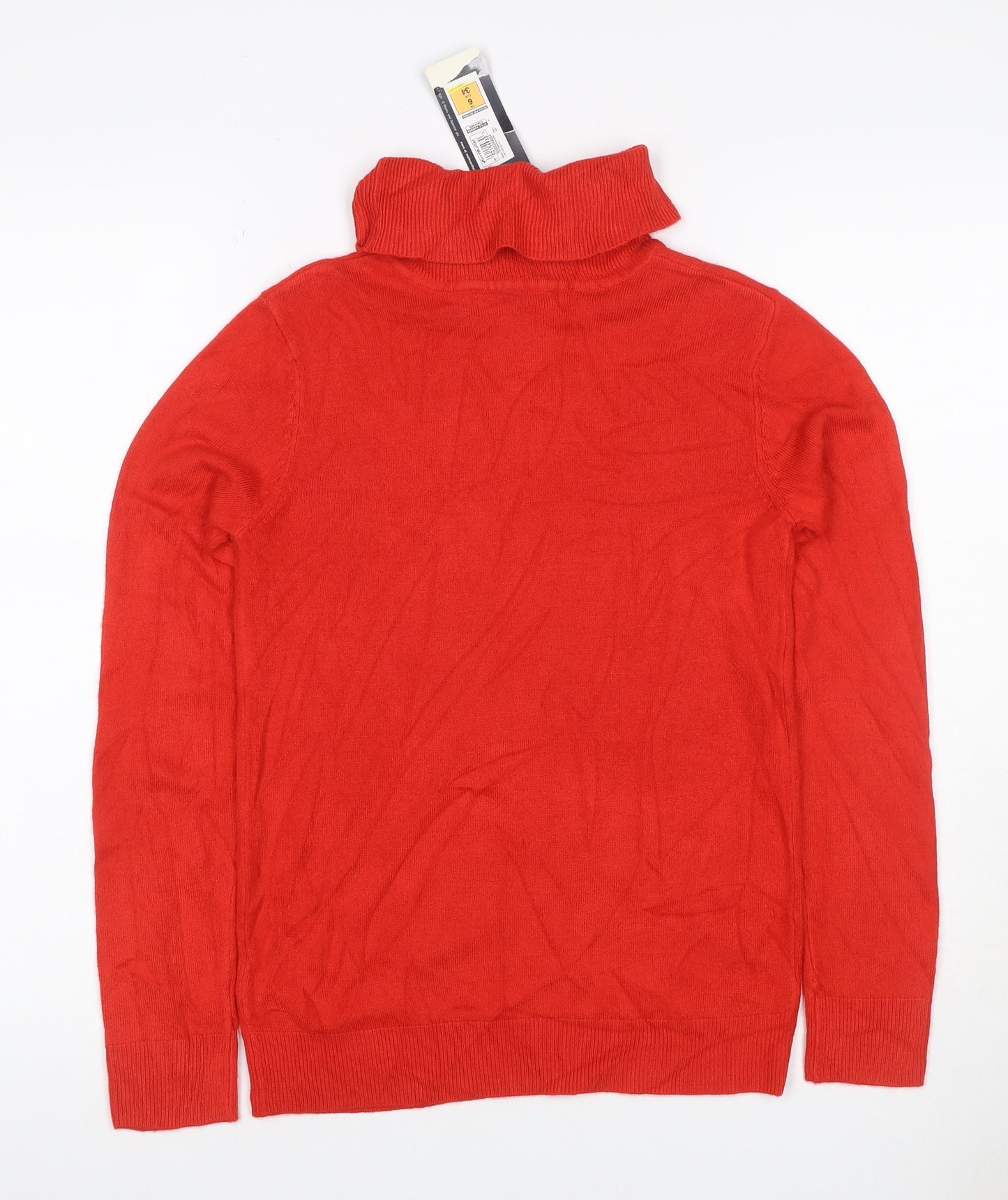 Marks & Spencer Women Red Cashmere Roll Neck Pullover Jumper UK 6