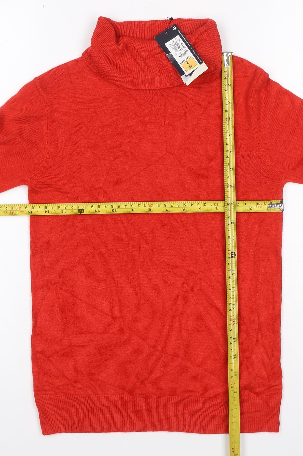 Marks & Spencer Women Red Cashmere Roll Neck Pullover Jumper UK 6