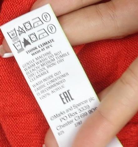 Marks & Spencer Women Red Cashmere Roll Neck Pullover Jumper UK 6