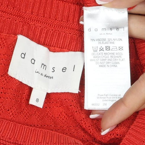 Damsel in a Dress Women’s Red Size 8 Geometric Knit Jumper