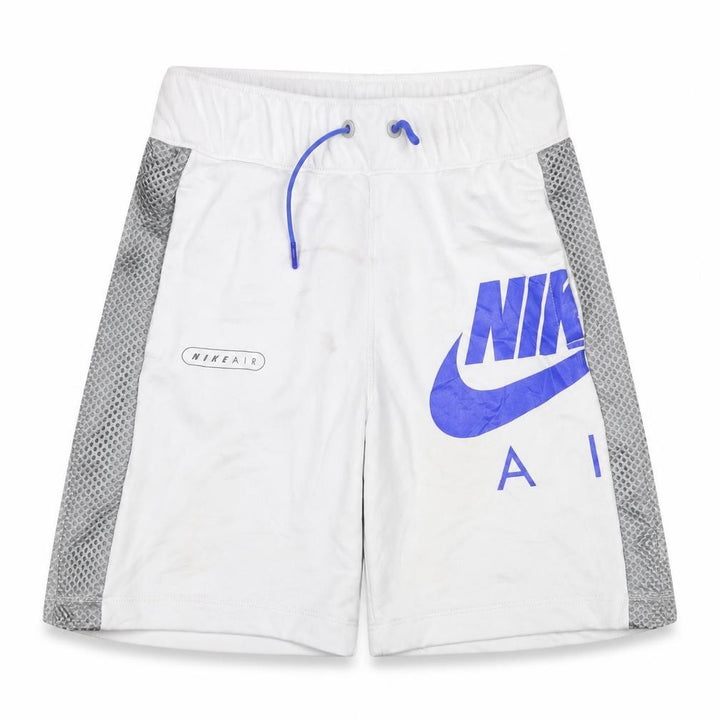 Nike Boys White Grey Blue Air Athletic Shorts L 147-158cm Mesh Drawstring