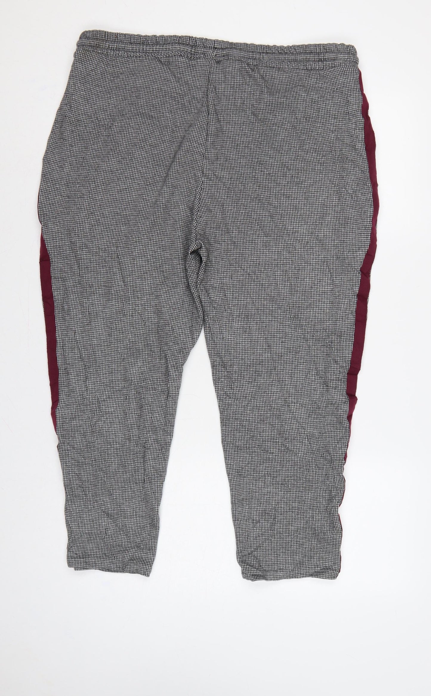 Marks & Spencer Women’s Multicoloured Check Jogger Trousers UK 18 Short