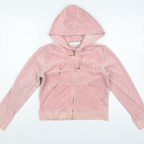 Juicy Couture Sport Women Pink S Velour Full Zip Hoodie