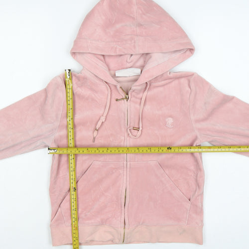 Juicy Couture Sport Women Pink S Velour Full Zip Hoodie
