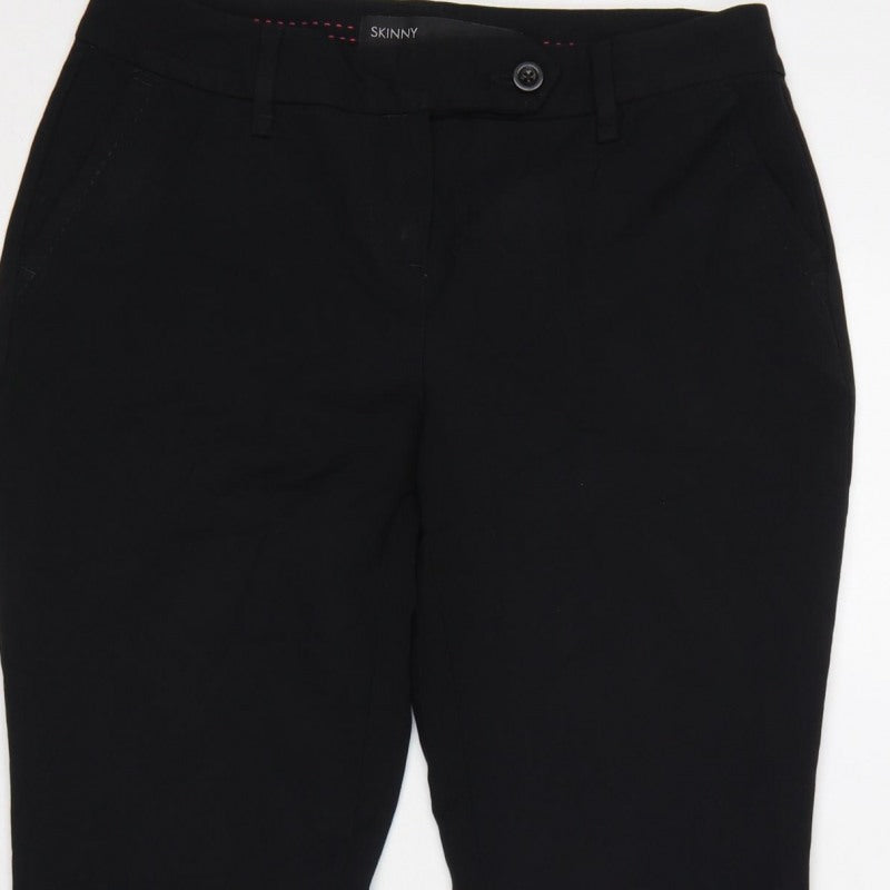 Next Women Black UK 8 Regular Skinny Smart Work Trousers