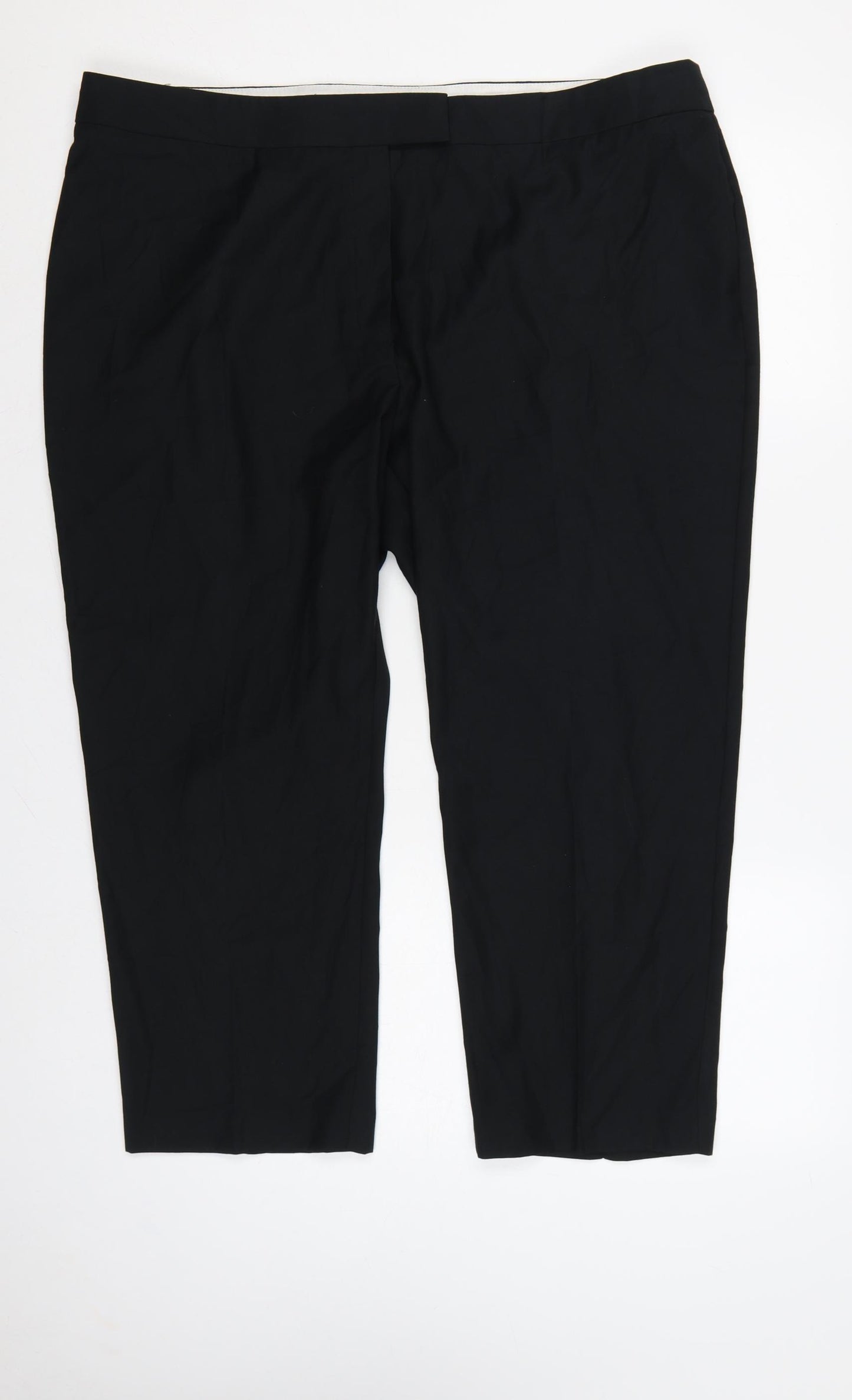 Marks & Spencer Women Black UK 20 Tapered Stretch Dress Trousers