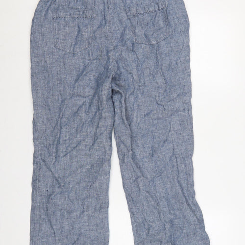Inlio Women’s Blue Linen Jogger Trousers Size 14 Elasticated Waist