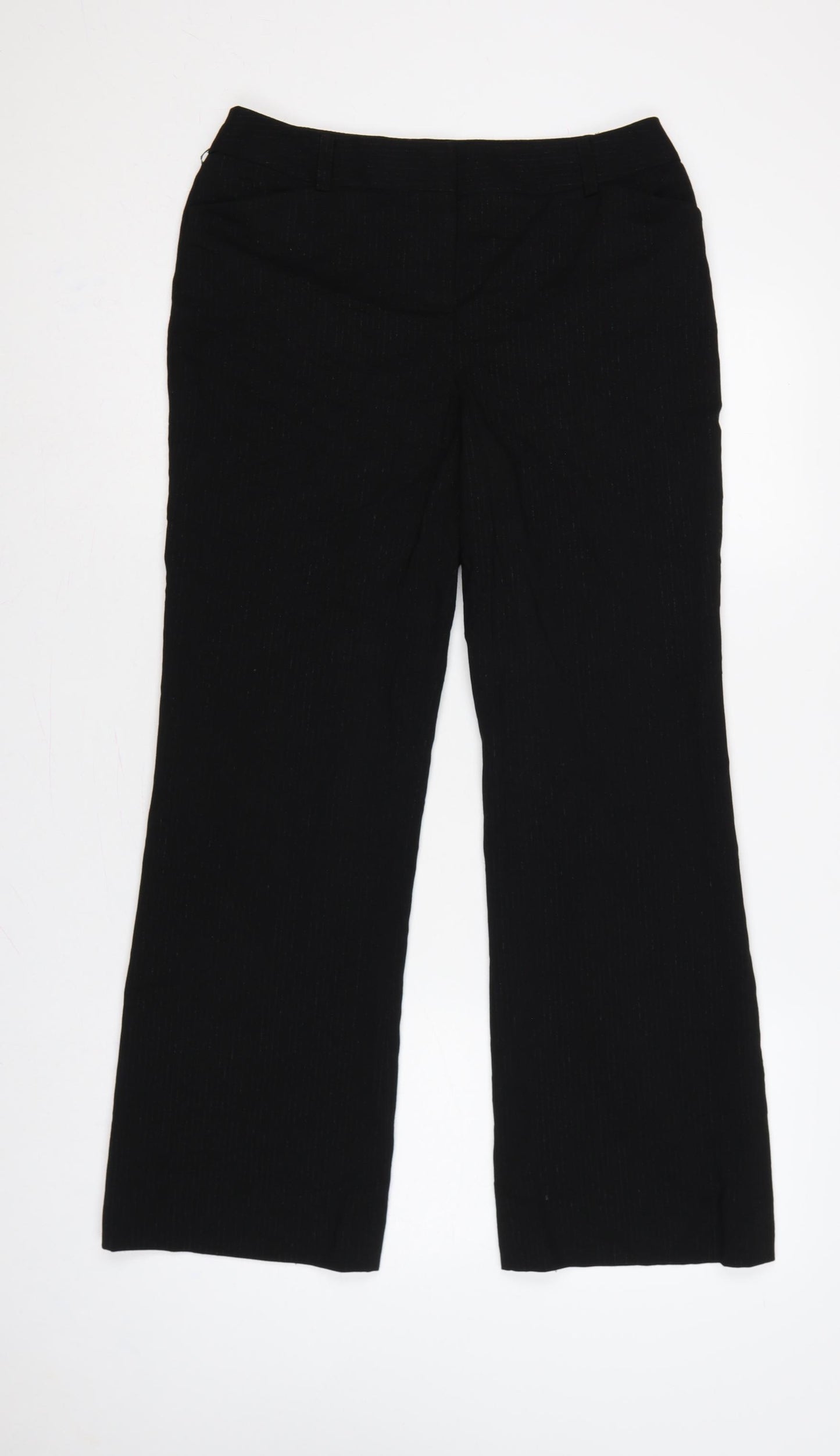 Style & Co. Women’s Black Pinstripe Stretch Dress Trousers UK 8 Petite