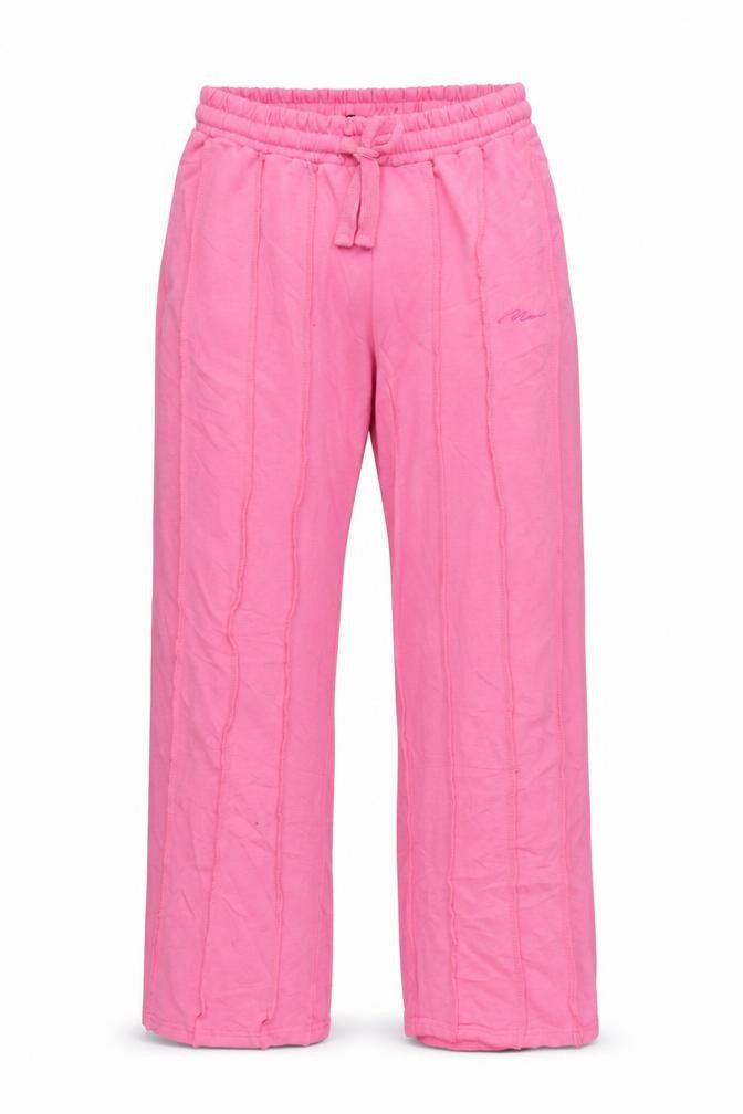 Front view of boohooMAN Men’s Pink S Sweatpants Drawstring Elastic Waist Logo Joggers