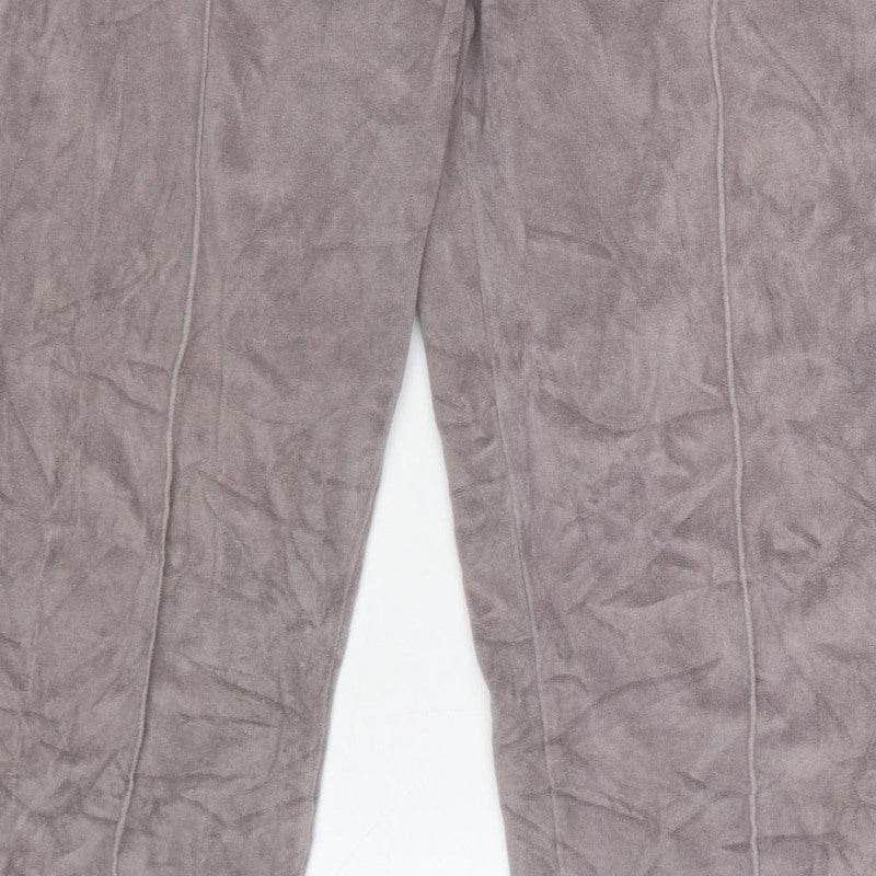 Additional view of boohooMAN Men’s Grey Velvet Jogger Trousers XS Drawstring Zip Pockets