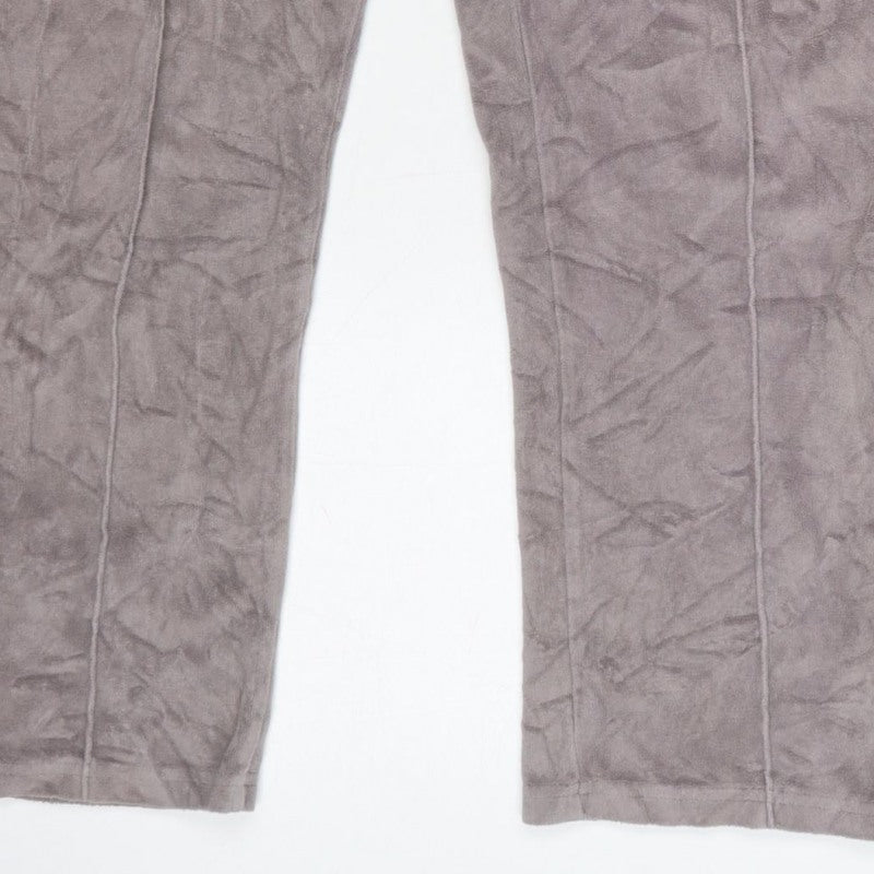 Additional view of boohooMAN Men’s Grey Velvet Jogger Trousers XS Drawstring Zip Pockets