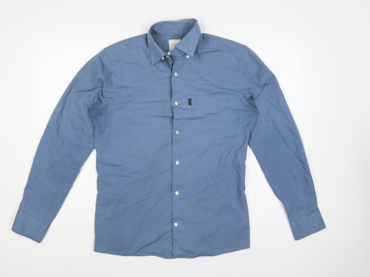Next Men’s Blue M Slim Fit Button Down Long Sleeve Shirt