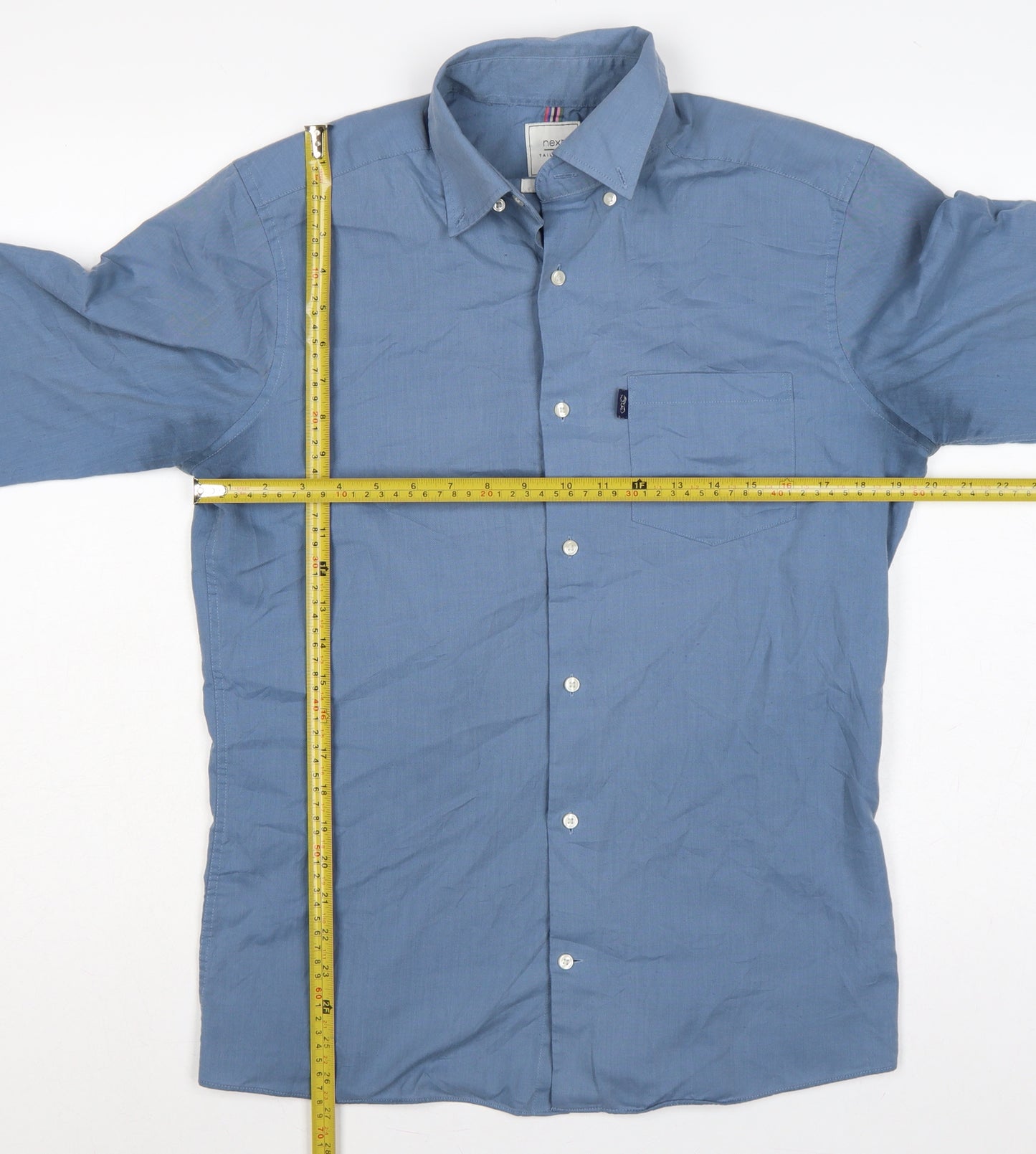 Next Men’s Blue M Slim Fit Button Down Long Sleeve Shirt