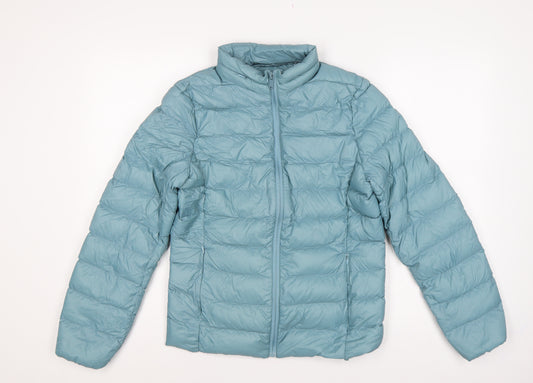 Marks and Spencer Women Blue UK 10 Puffer Jacket Down Stormwear