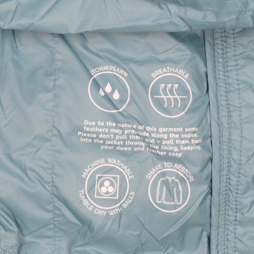 Marks and Spencer Women Blue UK 10 Puffer Jacket Down Stormwear