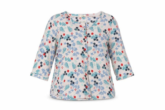 White Stuff Women Multicoloured UK 12 Floral Tunic Henley Blouse