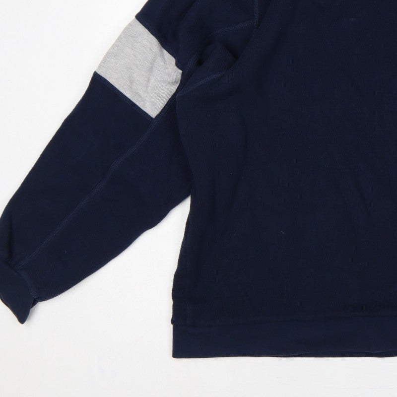 Nike Men’s Blue Grey Striped Sleeve Crew Neck Pullover Sweatshirt XL