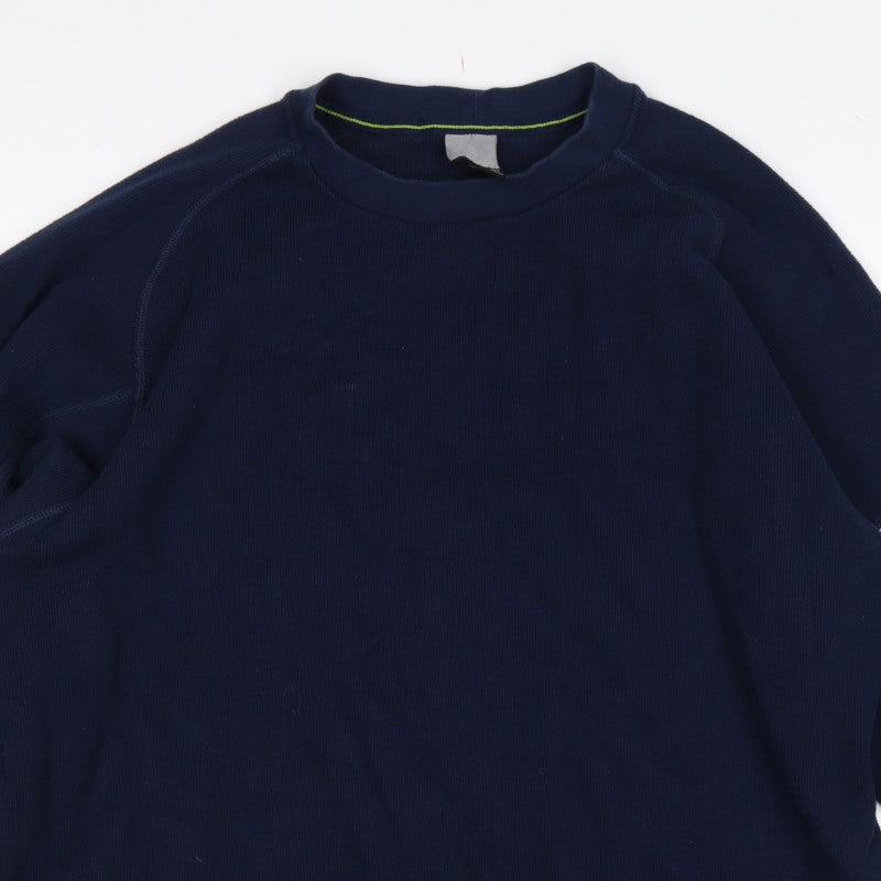 Nike Men’s Blue Grey Striped Sleeve Crew Neck Pullover Sweatshirt XL