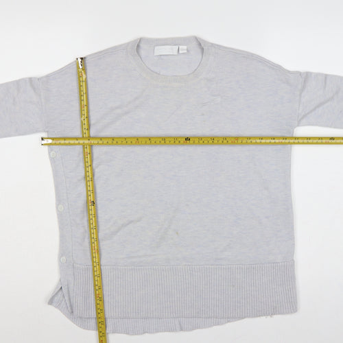 White Label Women’s Grey UK 6 Crew Neck Side Button Knit Jumper