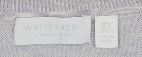 White Label Women’s Grey UK 6 Crew Neck Side Button Knit Jumper