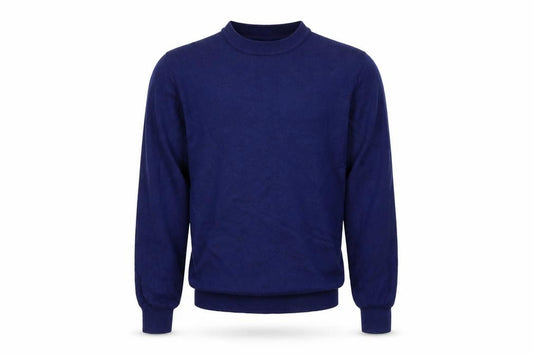 Moss 1851 Men's Blue M Merino Wool Blend Mock Neck Pullover Jumper