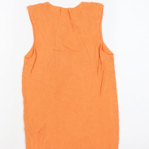 Marks and Spencer Women Orange UK 16 Ribbed Knit Camisole Tank Top